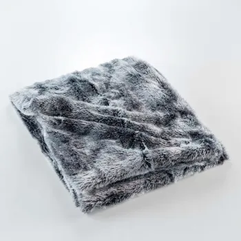 Patura gri din blana artificiala 180x220 cm Antartic - douceur d'interieur imagine