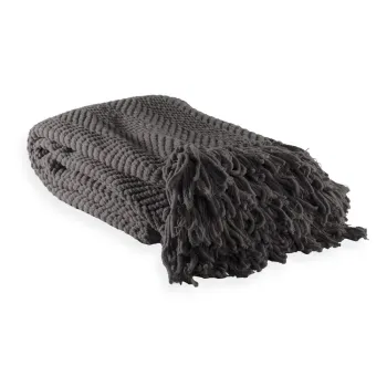 Patura gri din janilie 130x170 cm Renee - Tiseco Home Studio imagine