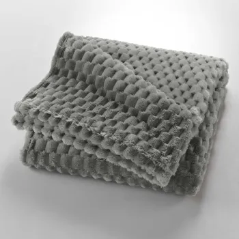 Patura gri din microflanel 125x150 cm Mini Frosty - douceur d'interieur imagine