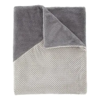 Patura gri din microplus/cocolino 130x170 cm Cosy Larsson Geo - Catherine Lansfield imagine