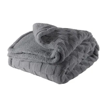 Patura gri din microplus/cocolino 150x200 cm Rava - Tiseco Home Studio imagine