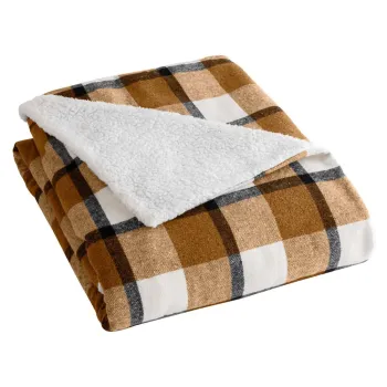 Patura maro din sherpa 125x150 cm Ecossais - douceur d'interieur imagine