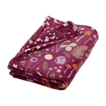 Patura mov din microplus/cocolino 130x170 cm Enchanted Twilight Animals - Catherine Lansfield imagine