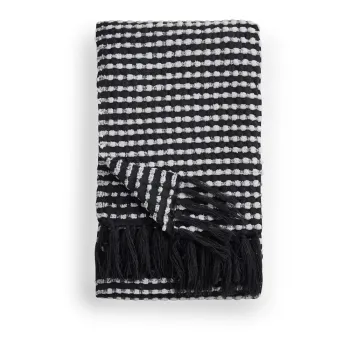 Patura neagra 125x150 cm Stab Stitch - Catherine Lansfield imagine