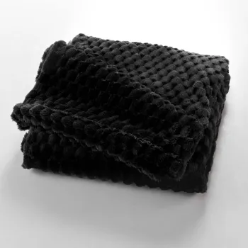 Patura neagra din microflanel 125x150 cm Mini Frosty - douceur d'interieur imagine