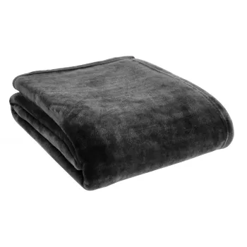 Patura neagra din microplus/cocolino 130x170 cm Raschel Velvet - Catherine Lansfield imagine