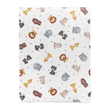 Patura pentru copii alba din muselina 75x100 cm Zoo - Mijolnir imagine