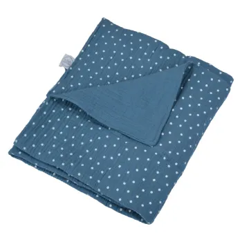 Patura pentru copii albastra din muselina 75x75 cm - Bebe Douceur imagine