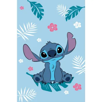 Patura pentru copii albastra din polar/fleece 100x150 cm Lilo a Stitch 