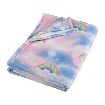 Patura pentru copii albastra/roz din microplus/cocolino 130x170 cm Candy Unicorn - Catherine Lansfield imagine