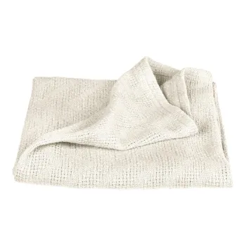 Patura pentru copii crem din bumbac organic tricotata 80x80 cm Seashells - Roba imagine