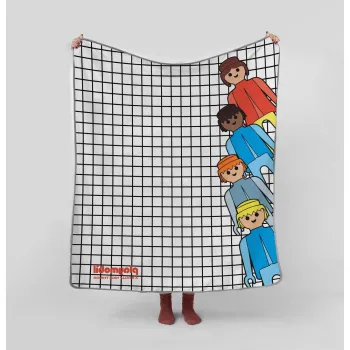 Patura pentru copii din microfibra 130x130 cm Checkerboard - Playmobil imagine