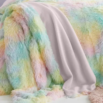 Patura pentru copii din microplus/cocolino 130x170 cm Rainbow Cuddly - Catherine Lansfield imagine