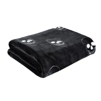 Patura pentru copii gri inchis din microplus/cocolino 130x170 cm Skulls - Catherine Lansfield imagine