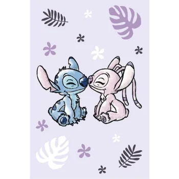 Patura pentru copii mov din polar/fleece 100x150 cm Lilo a Stitch 