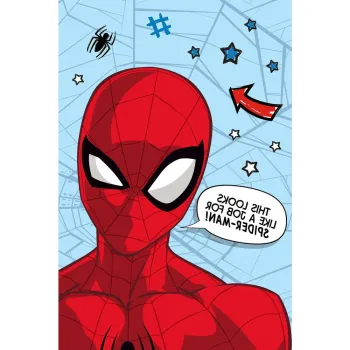 Patura pentru copii rosu-albastru din microplus 100x150 cm Spiderman - Jerry Fabrics imagine