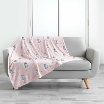 Patura pentru copii roz din microflanel 125x150 cm Petite Etoile - douceur d'interieur imagine