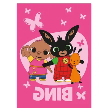 Patura pentru copii roz din polar/fleece 100x150 cm Bing Bunny 