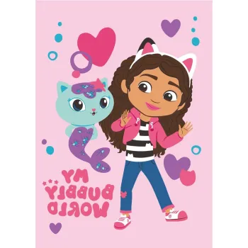 Patura pentru copii roz din polar/fleece 100x150 cm Gabby's Dollhouse 