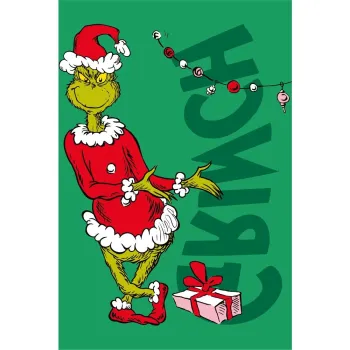 Patura pentru copii verde din microflanel 100x150 cm Grinch - Jerry Fabrics imagine