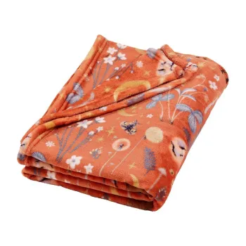Patura portocalie din microplus/cocolino 130x170 cm Enchanted Twilight Animals - Catherine Lansfield imagine