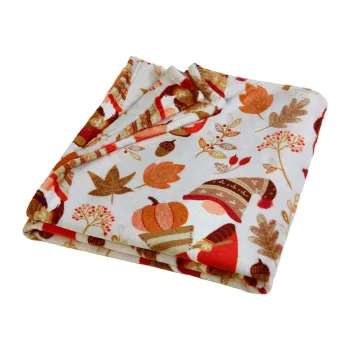 Patura portocalie-maro din microplus/cocolino 130x170 cm Woodland Gonks - Catherine Lansfield imagine