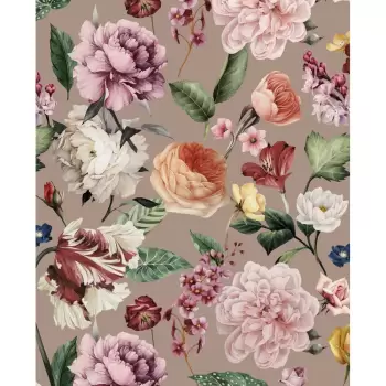 Patura reversibila Descanso Fiori, 130 x 160 cm, bej imagine