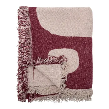 Patura rosie din amestec de bumbac 130x160 cm Olica - Bloomingville imagine