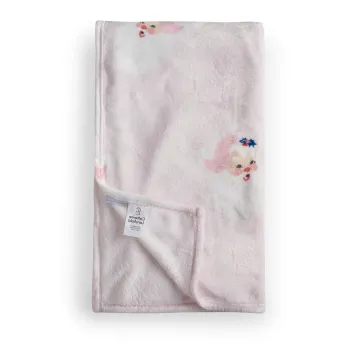 Patura roz-deschis din microplus/cocolino 130x170 cm cu model de Craciun Vintage Christmas Santa - Catherine Lansfield imagine