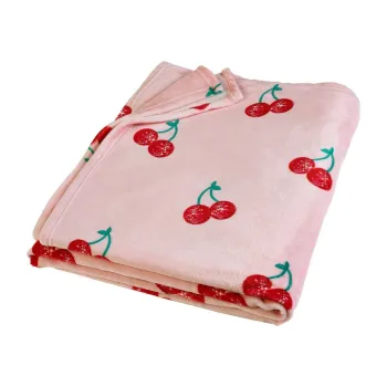 Patura roz din microplus/cocolino 200x240 cm Disco Cherries - Catherine Lansfield imagine