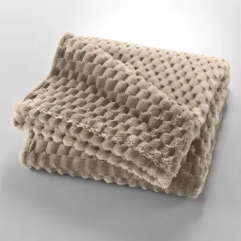 Patura taupe din microflanel 125x150 cm Mini Frosty - douceur d'interieur imagine