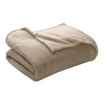 Patura taupe din microflanel 220x240 cm Flanou - douceur d'interieur imagine