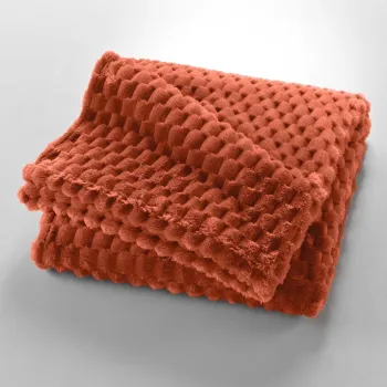 Patura teracota din microflanel 125x150 cm Mini Frosty - douceur d'interieur imagine