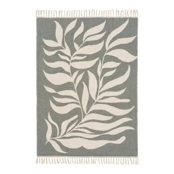 Patura verde/bej din bumbac 130x180 cm Loni - House Nordic imagine
