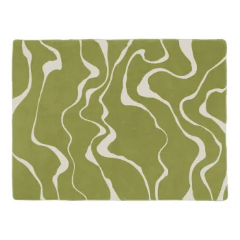 Patura verde/crem 150x200 cm Felu - noo.ma imagine