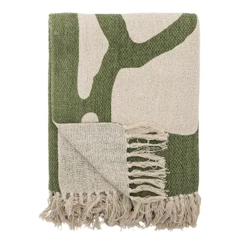 Patura verde din amestec de bumbac 130x160 cm Dalmine - Bloomingville imagine