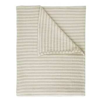 Patura verde din bumbac 150x200 cm Cotton Muslin Stripe - Bianca imagine