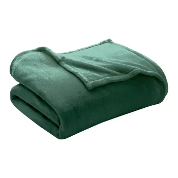 Patura verde din microflanel 220x240 cm Flanou - douceur d'interieur imagine