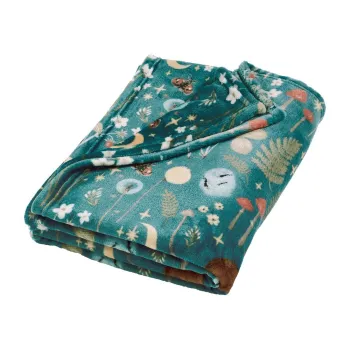 Patura verde din microplus/cocolino 130x170 cm Enchanted Twilight Animals - Catherine Lansfield imagine