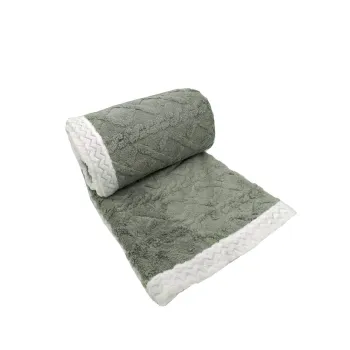 Patura verde din sherpa 150x200 cm Island - My House imagine