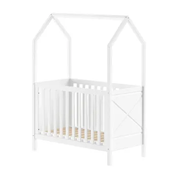 Patut alb din lemn de pin cu inaltime reglabila 60x120 cm Scott - Vipack imagine