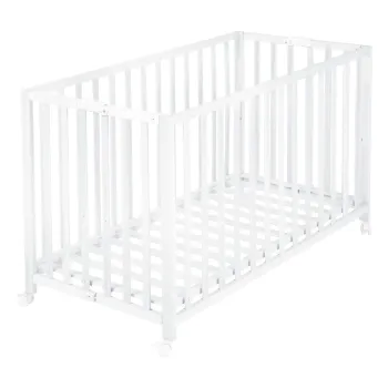 Patut pliabil alb cu roti 60x120 cm Fold up - Roba imagine