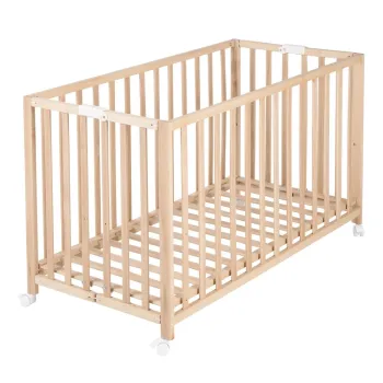 Patut pliabil in culoare naturala cu roti 60x120 cm Fold up - Roba imagine