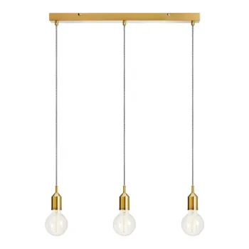 Pendul cu 3 becuri Markslojd Straight Bronx, auriu imagine