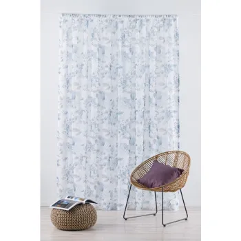 Perdea alb-albastru 300x260 cm Elsa - Mendola Fabrics imagine