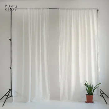 Perdea alba 130x275 cm Daytime - Linen Tales imagine
