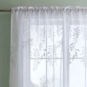 Perdea alba 140x137 cm Wisteria Floral - Catherine Lansfield imagine