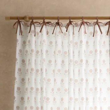 Perdea alba 140x183 cm Woodblock Floral - Pineapple Elephant imagine