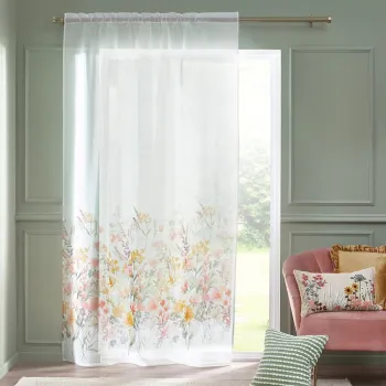 Perdea alba din voal 140x229 cm Countryside Floral - Catherine Lansfield imagine