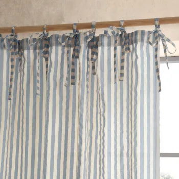 Perdea albastra 140x183 cm Zanzibar Stripe - Pineapple Elephant imagine